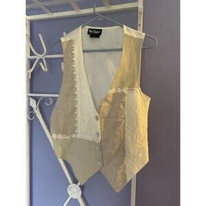By choice lace vintage vest Ivory sm romantic boho princess sm